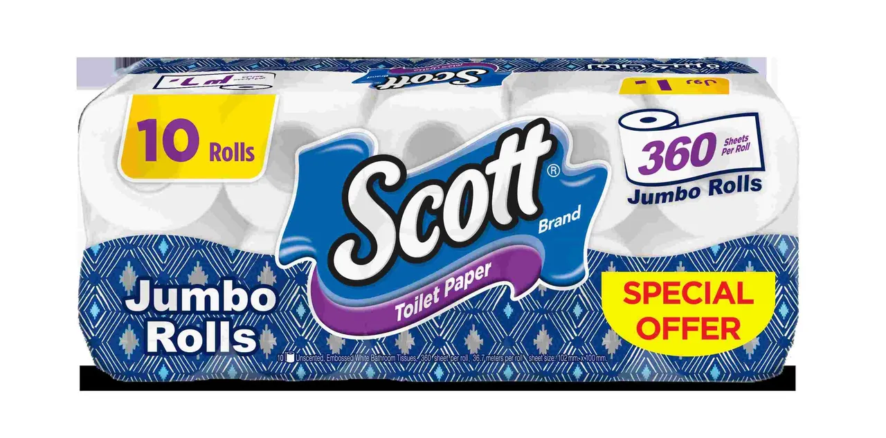 Scott ورق تواليت رولات جامبو - 10 x 360 Sheets