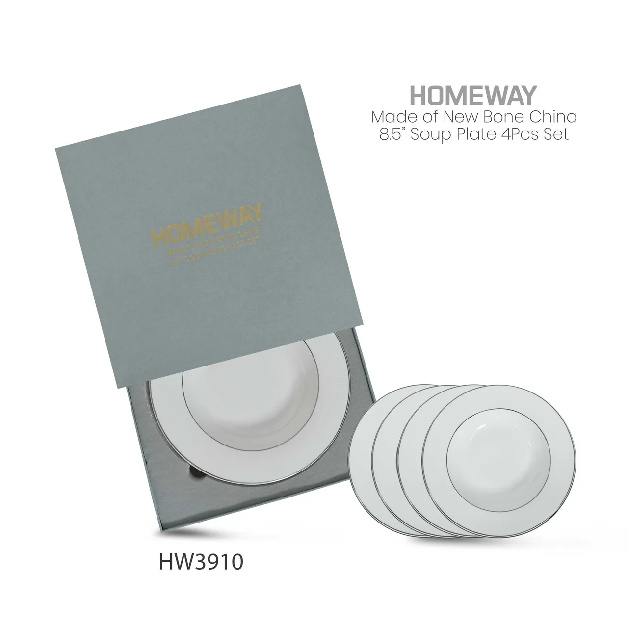 Homeway طبق شوربة - 8.5 " - 4 's