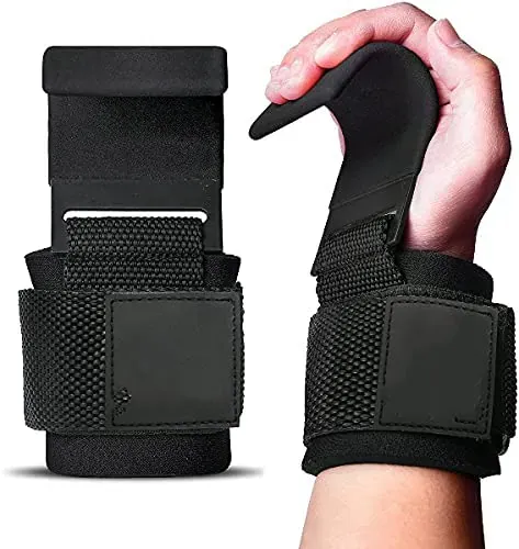 ultimax Weight Lifting Hooks Wrist Straps for Weight Lifting with Premium Padded, Perfect for Deadlifting, Pull Up, Bar Workout, Weightlifting Gym Gloves Men & Women