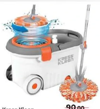 Kress Kleen Easy Wring Spin Mop Set Assorted