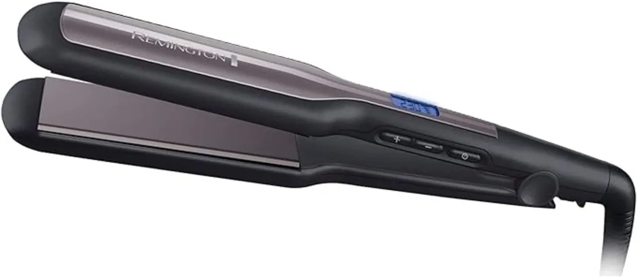 Remington جهاز تمليس شعر Pro Ceramic بألواح عريضة جداً للشعر الطويل الكثيف، تحكم رقمي بدرجة الحرارة موديل S5525