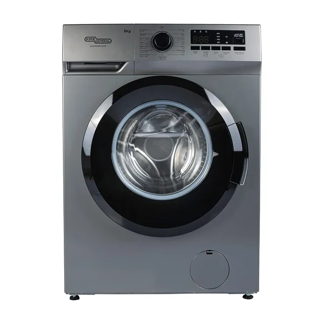 Super General Front Load Washing Machine, 1400 RPM, Silver, SGW8250NLEDS