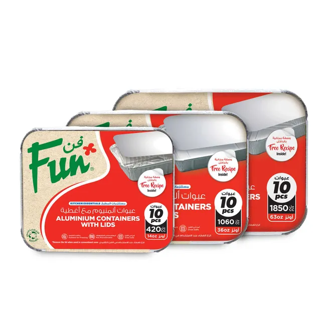 Fun Aluminium Container 1850 +1 060 + 420CC- 3 x 10's