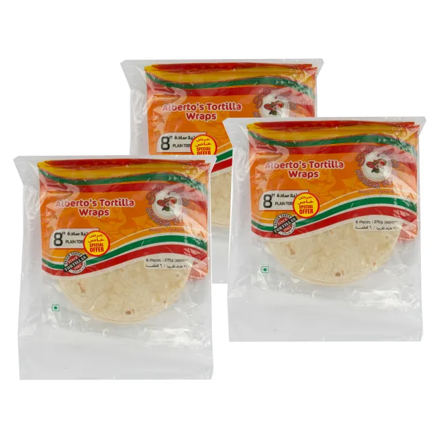 Señor Pepe's Senor Pepe's Plain Tortilla Wraps 8" 3 x 6 pcs