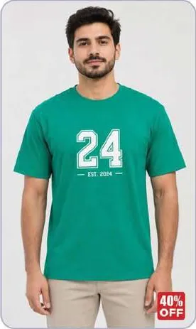 تي شيرت رجالي مطبوع مقاسات S-XXL متنوع
